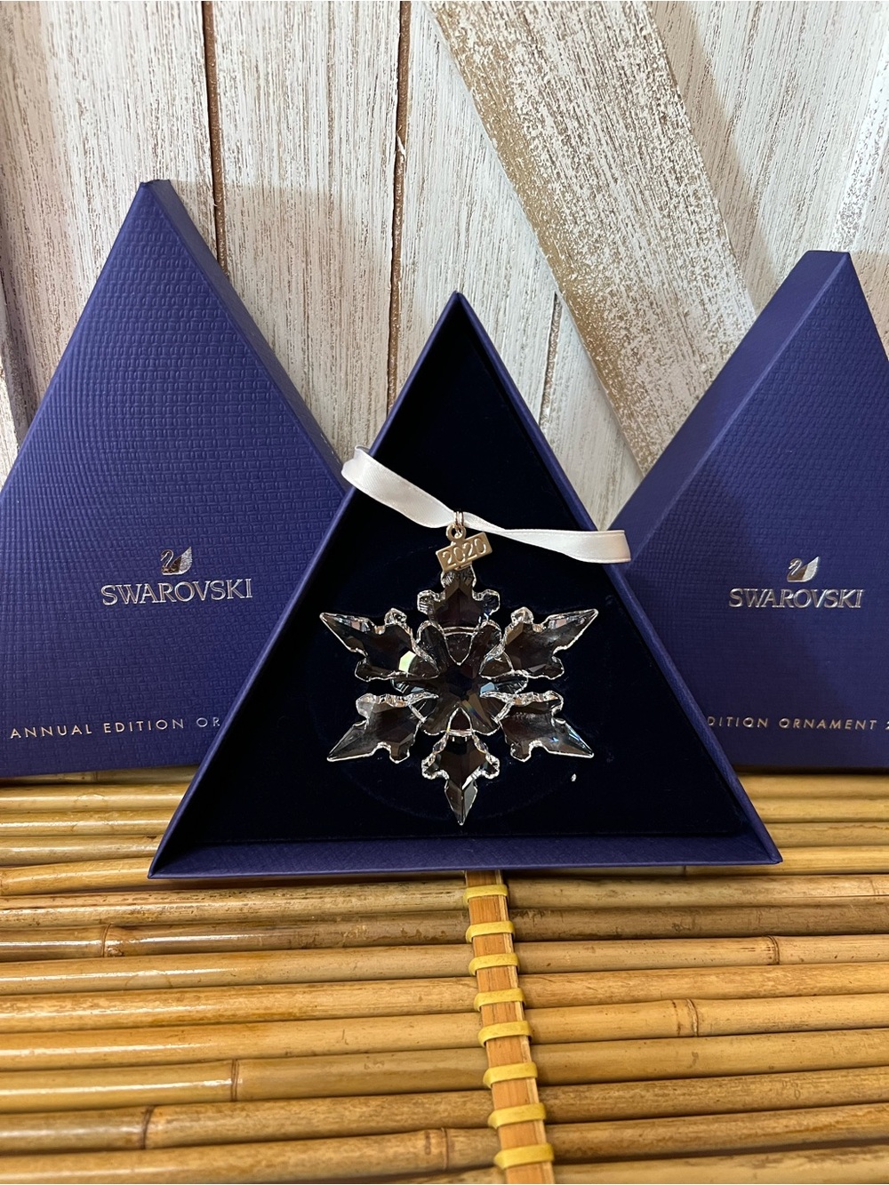 Swarovski 2020 Clear Crystal Snowflake Ornament with Ribbon